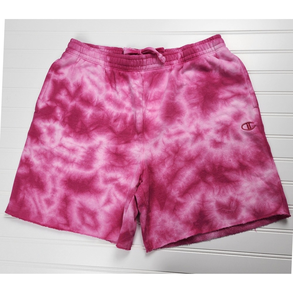 Champion Womens‎ Size Medium Shorts Tie Dye Pink Sweat Shorts Athletic Wear